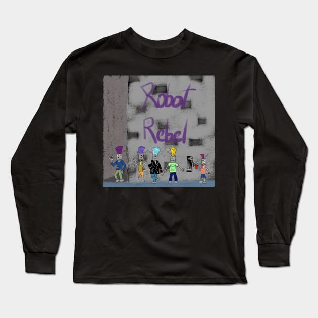 Robot Rebel Band Cover Long Sleeve T-Shirt by Soundtrack Alley